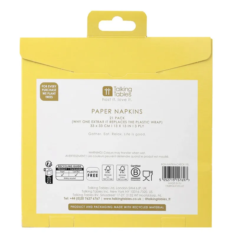 Talking Tables Yellow Check Napkins-2