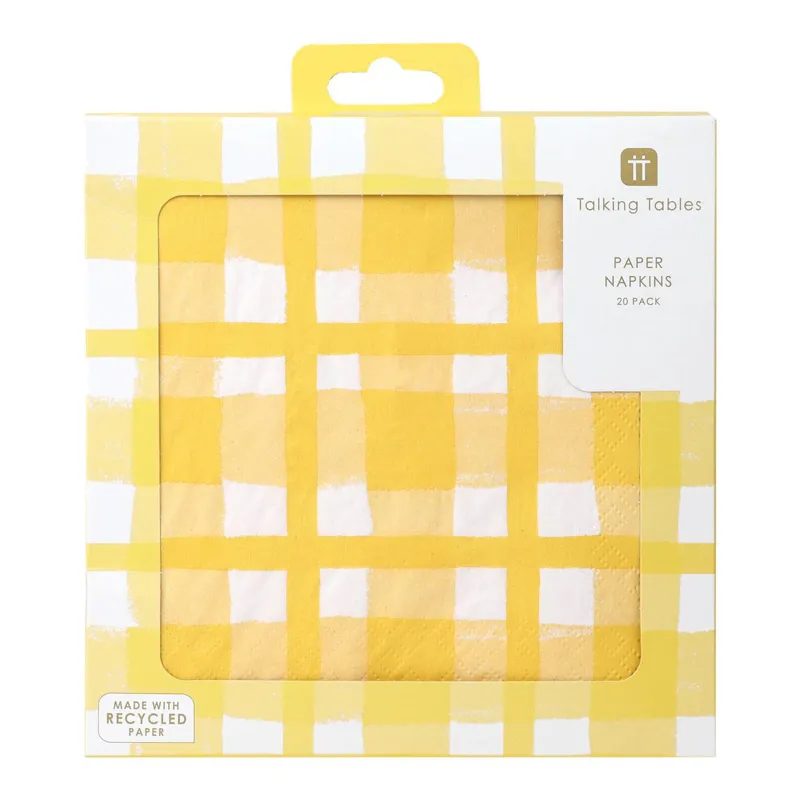Talking Tables Yellow Check Napkins