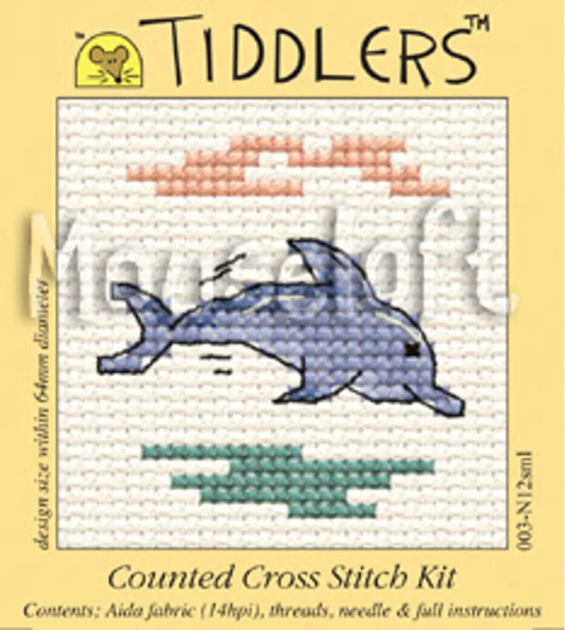 Tiddlers Mini Cross Stitch Kit - Dolphin