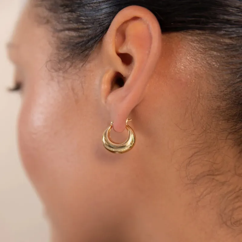 Vurchoo Small Sculpted Hoops Gold-2