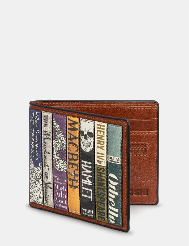 Yoshi Bookworm Shakespeare Two Fold Wallet Brown-1