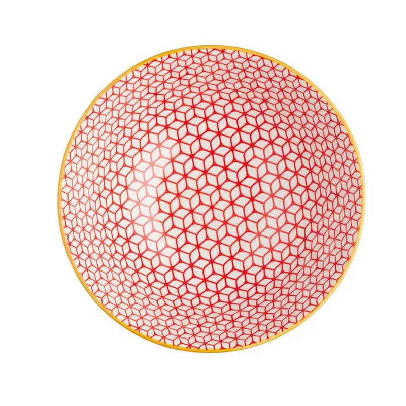  KitchenCraft Geometric Blue and Red Bowl-1