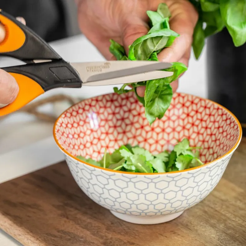  KitchenCraft Geometric Blue and Red Bowl-2