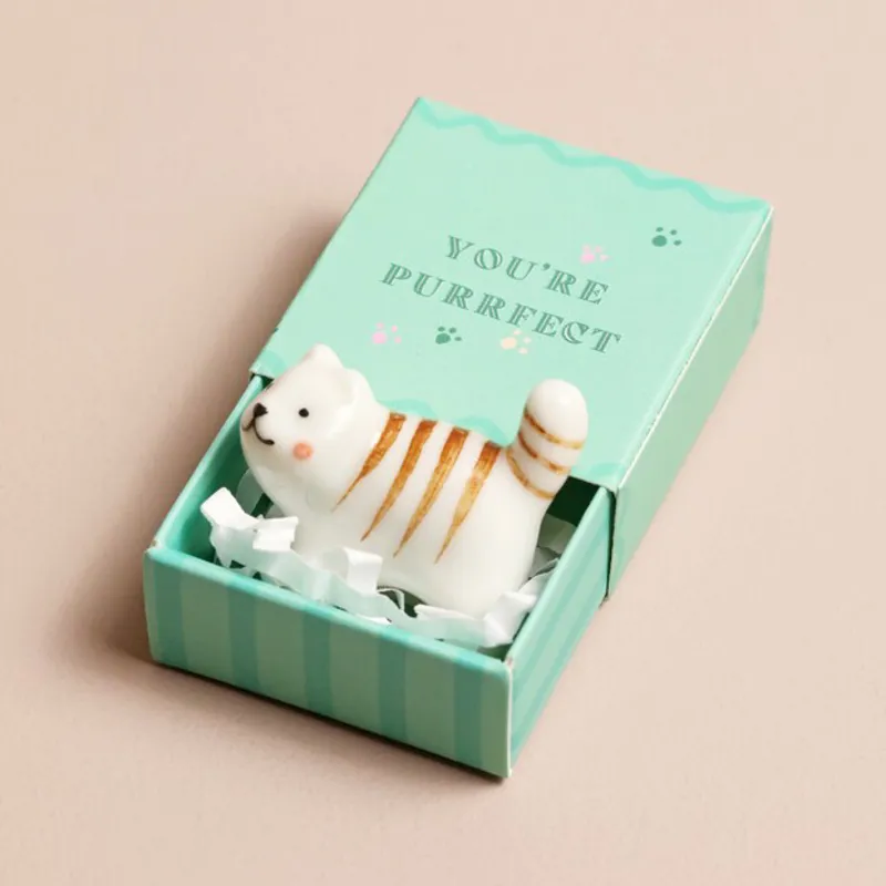 Lisa Angel Tiny Matchbox Ceramic Token - Cat