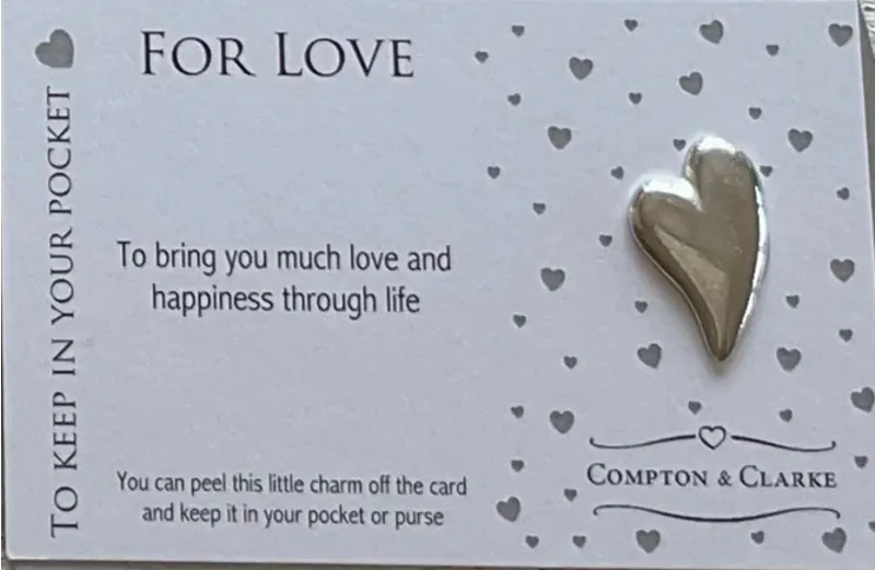 Compton and Clarke Carded Charm For Love Heart