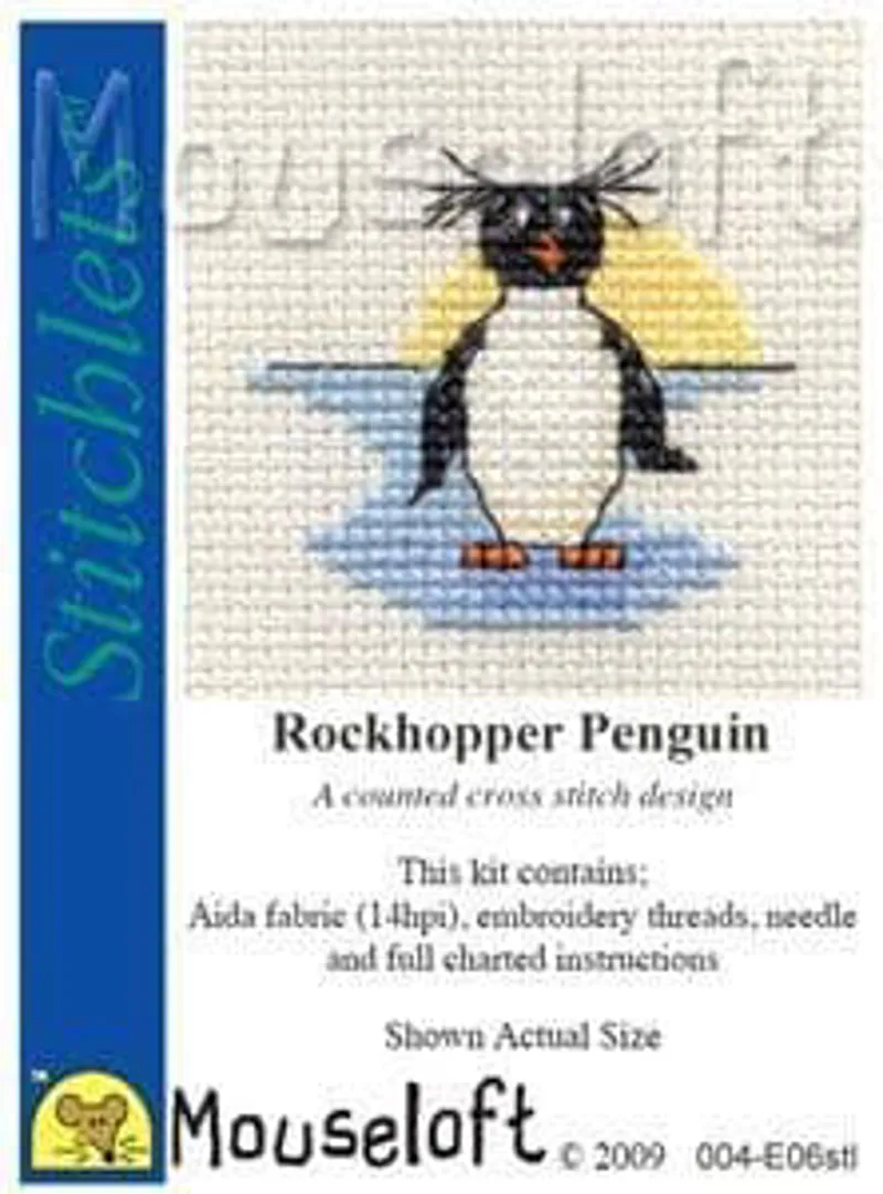 Mouseloft Stitchlets Cross Stitch Kit - Rockhopper Penguin